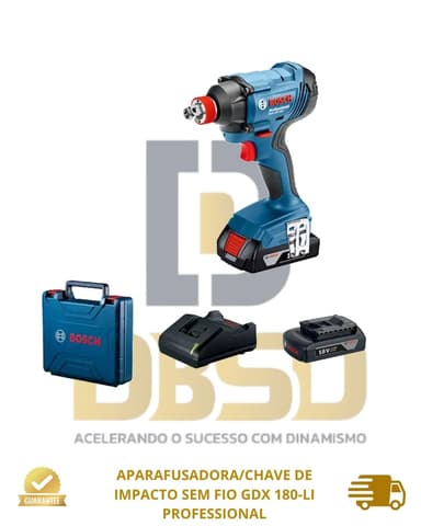imagem de APARAFUSADORA/CHAVE DE IMPACTO SEM FIO GDX 180-LI PROFESSIONAL